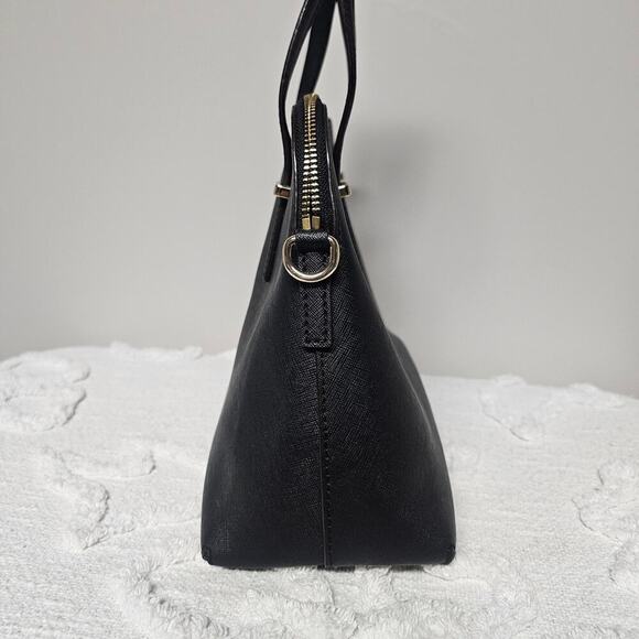 Kate Spade Black Coated Canvas Shoulder Bag Minimalist Neutral Quiet Luxury - Picture 6 of 10